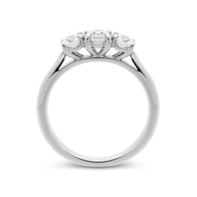 18ct White Gold 1.00ct Diamond Brilliant Cut Trilogy Ring. FEU-434.