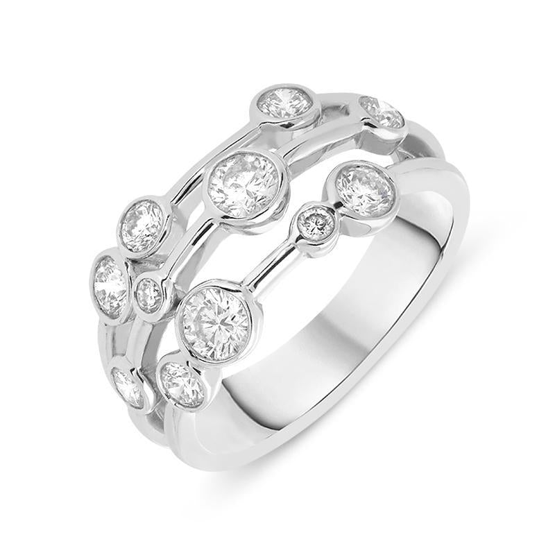 18ct White Gold 1.00ct Diamond Bubble Dress Ring, ATD-037.