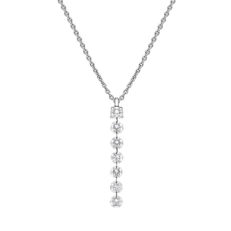 18ct White Gold 1.03ct Diamond Cascading Drop Necklace, PD1944.