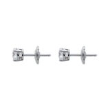 18ct White Gold 1.03ct Diamond Solitaire Stud Earrings, FEU-1426.