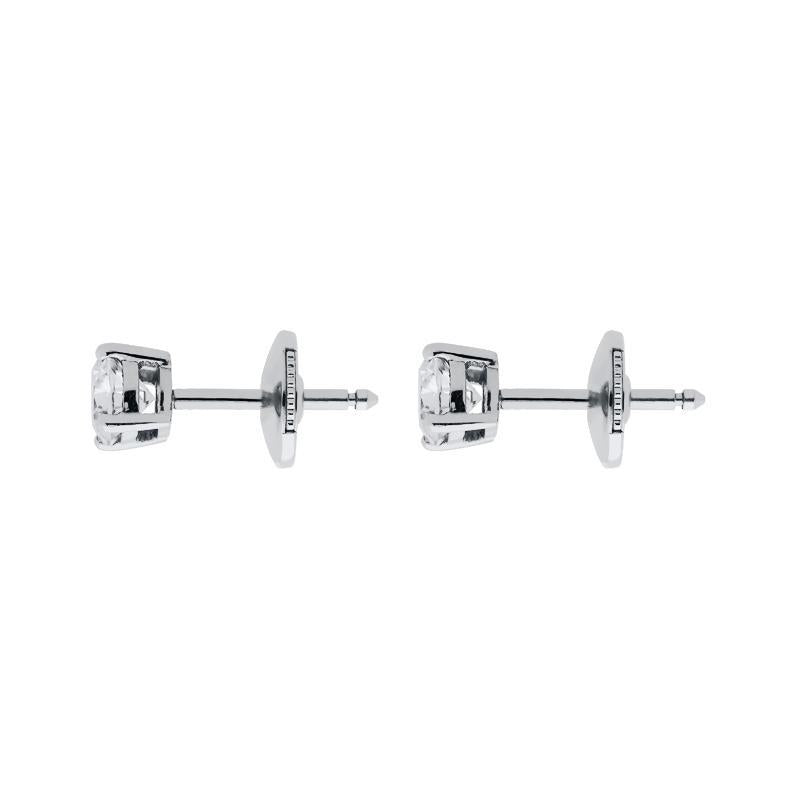 18ct White Gold 1.04ct Diamond Solitaire Stud Earrings, FEU-1612.