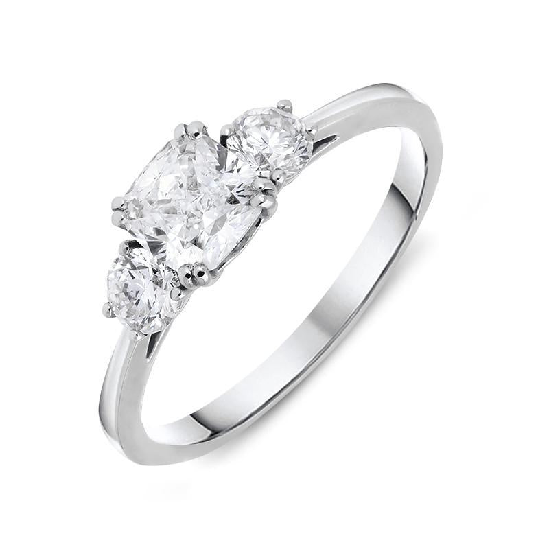 18ct White Gold 1.16ct Diamond Trilogy Ring R1119