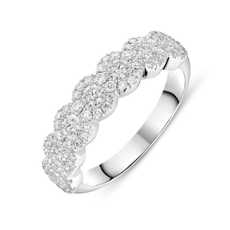 18ct White Gold 1.18ct Diamond Half Eternity Ring, BLC-124.