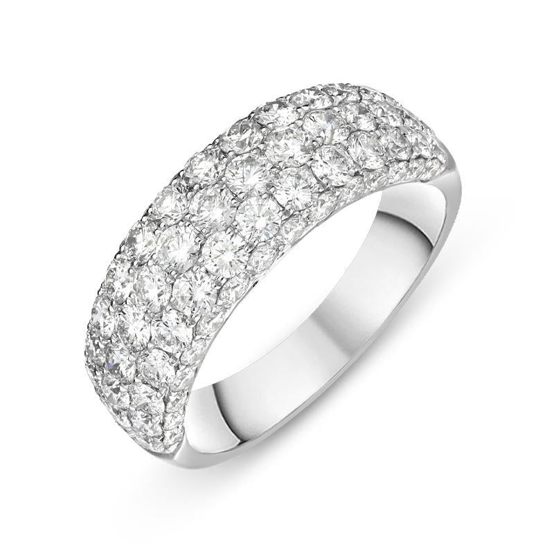 18ct White Gold 2.24ct Diamond Wide Band Half Eternity Ring R1034