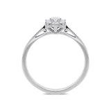 18ct White Gold Diamond Brilliant Cut Cluster Flower Ring. R946.