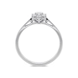 18ct White Gold Diamond Brilliant Cut Cluster Flower Ring. R946.