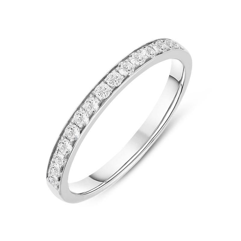 18ct White Gold Diamond Brilliant Cut Half Eternity Ring, BNN-149.