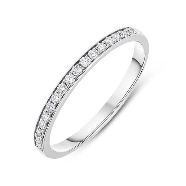 18ct White Gold Diamond Brilliant Cut Half Eternity Ring, BNN-152.
