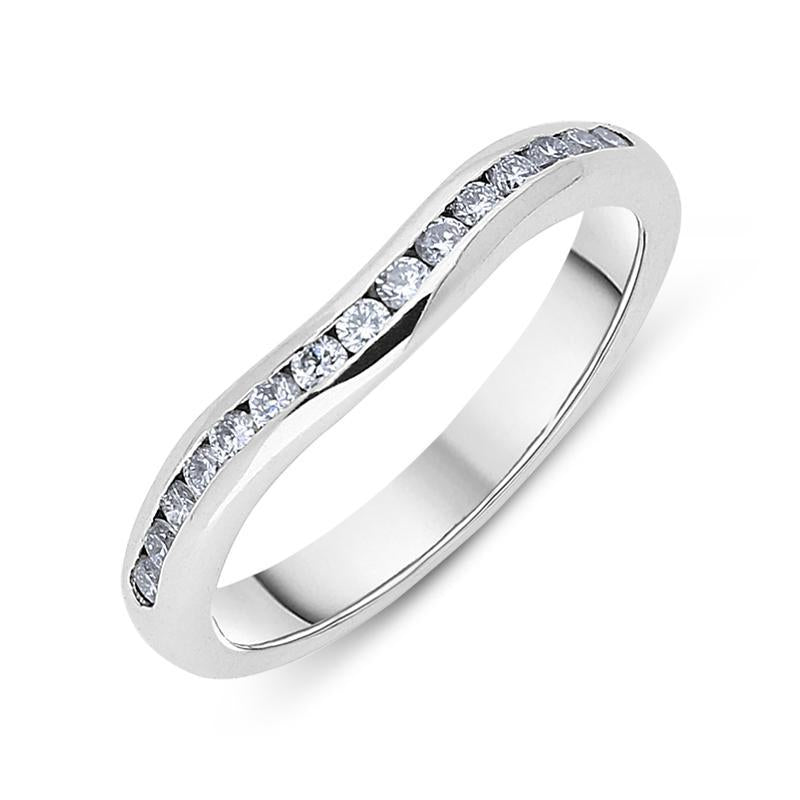 18ct White Gold 0.27ct Diamond Channel Set Half Eternity Ring, CGN-599.