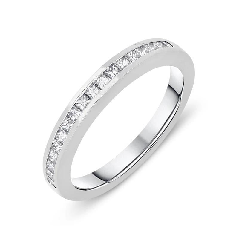18ct White Gold Diamond Channel Set Half Eternity Ring, DW066.