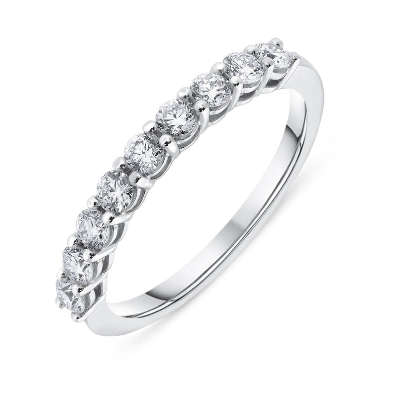 18ct White Gold Diamond Half Eternity Ring. R1135.