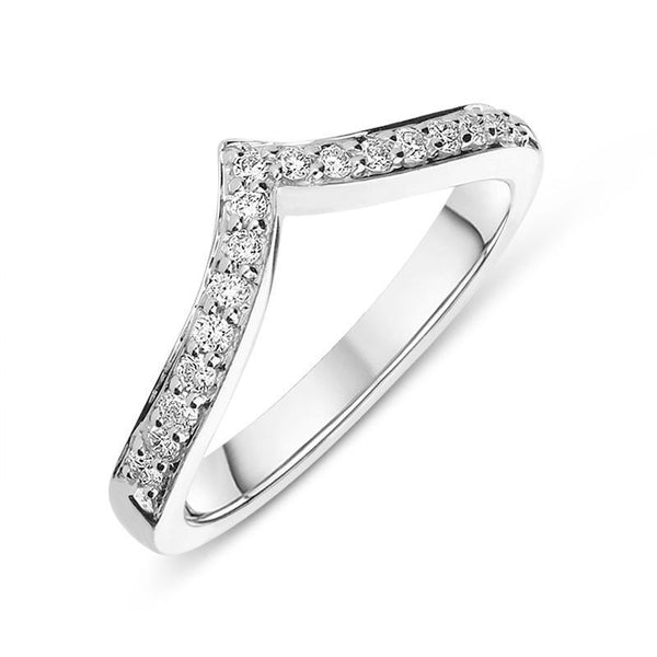 18ct White Gold 0.24ct Diamond Pointed Half Eternity Ring