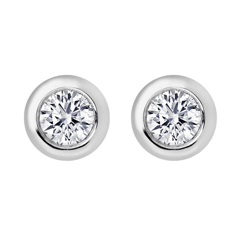 18ct White Gold Round 0.20ct Diamond Stud Earrings. E2106. 