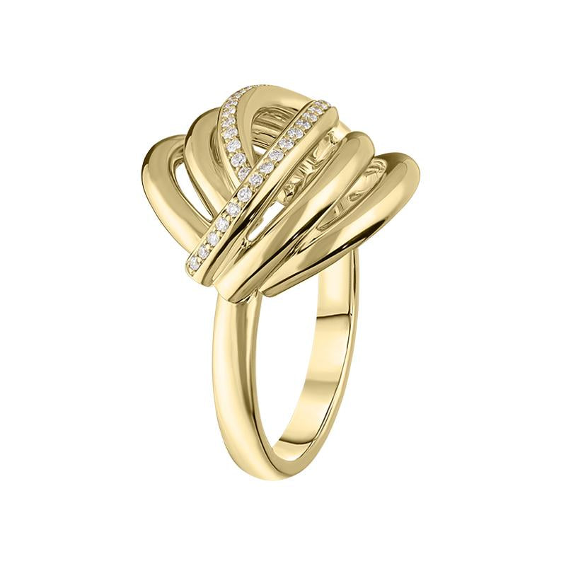 18ct Yellow Gold 0.17ct Diamond Dress Ring, STC-062.