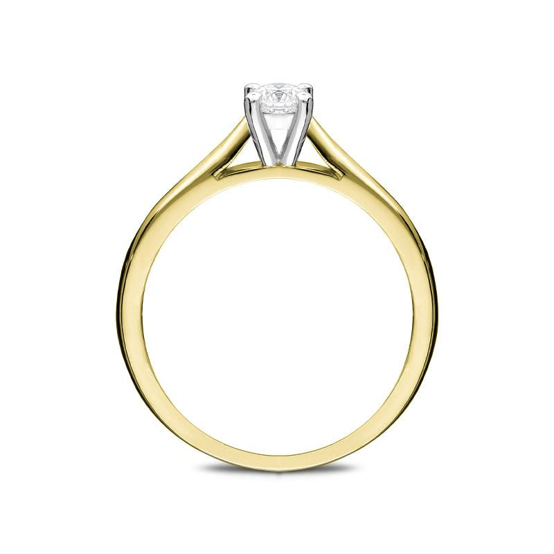 18ct Yellow Gold 0.20ct Diamond Brilliant Cut Solitaire Ring FEU-2050
