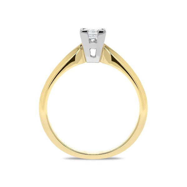 18ct Yellow Gold 0.23ct Diamond Princess Cut Solitaire Ring ATD-081.