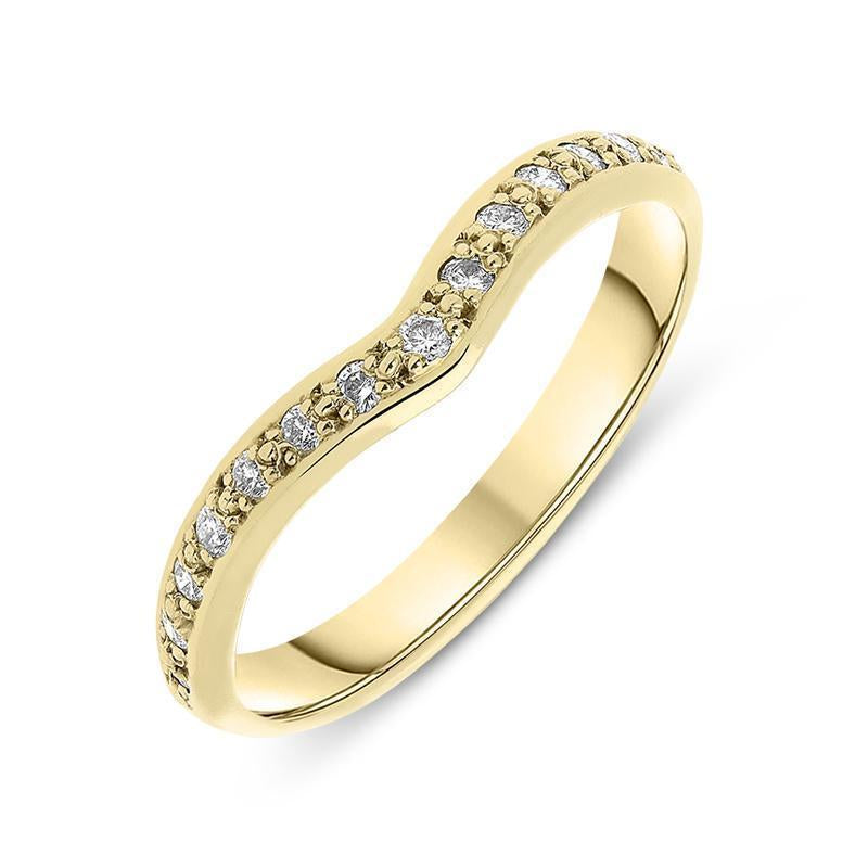 18ct Yellow Gold 0.23ct Diamond Wishbone Wedding Ring. CGN-291.