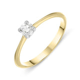 18ct Yellow Gold 0.25ct Diamond Brilliant Cut Solitaire Ring, BLC-027.