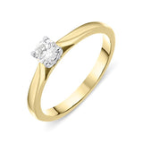 18ct Yellow Gold 0.25ct Diamond Brilliant Cut Solitaire Ring, FEU-1614. 