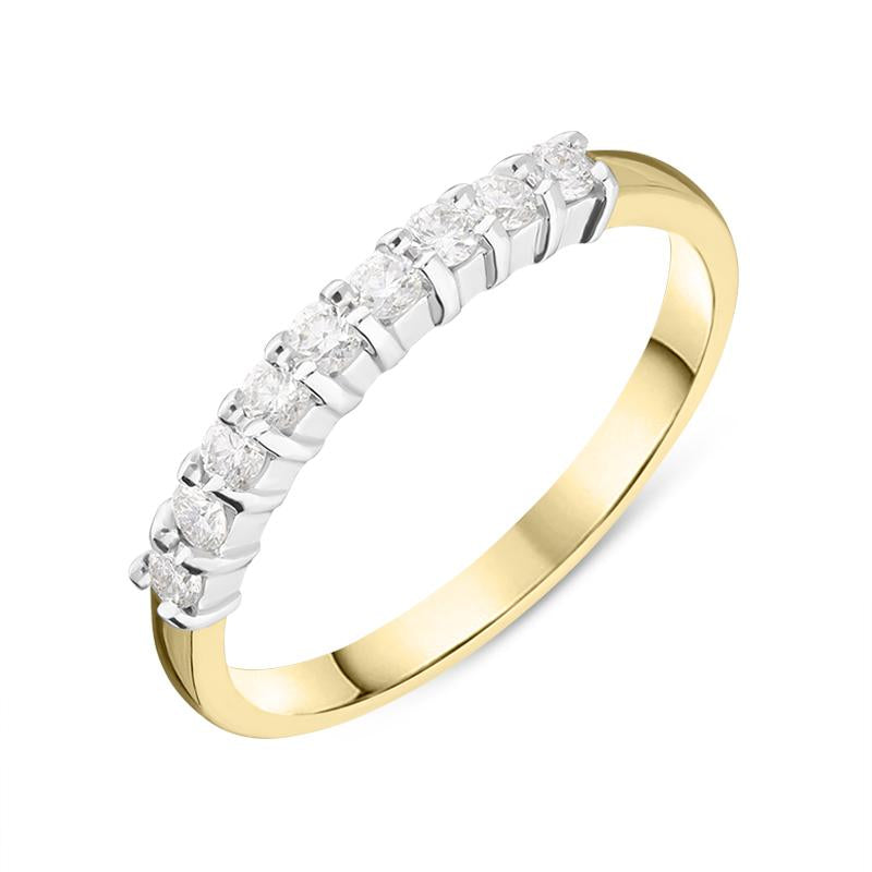 18ct Yellow Gold 0.25ct Diamond Claw Set Eternity Ring FEU-2016
