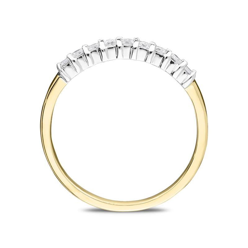 18ct Yellow Gold 0.27ct Diamond Half Eternity Ring, FEU-2135.