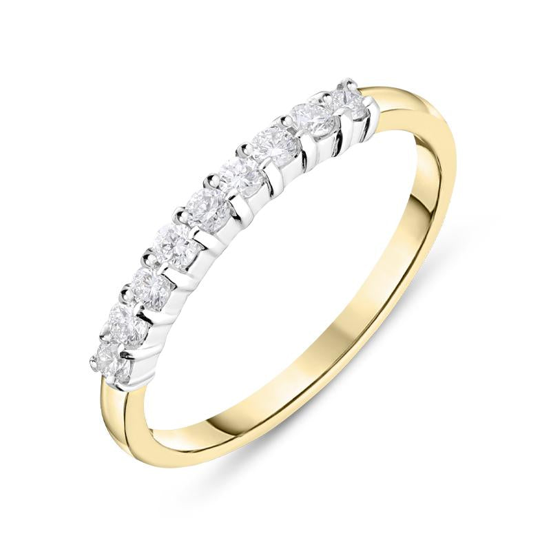 18ct Yellow Gold 0.27ct Diamond Half Eternity Ring, FEU-2135.