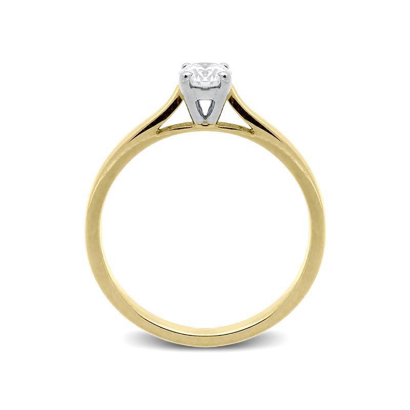 18ct Yellow Gold 0.30ct Diamond Solitaire Ring, FEU-747.