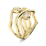 18ct Yellow Gold 0.35ct Diamond Bubble Ring, STC-061.