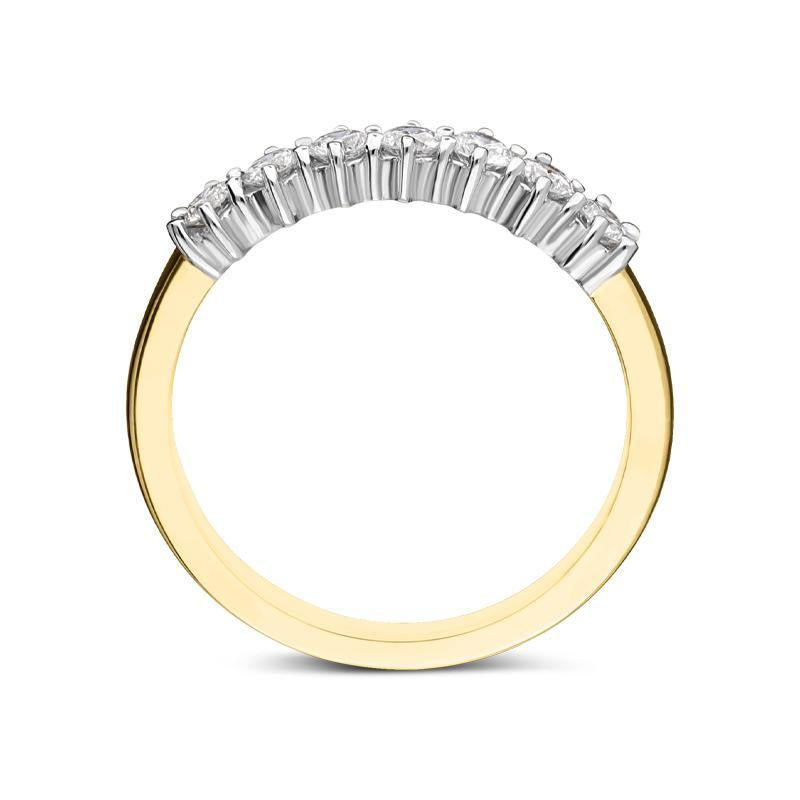 18ct Yellow Gold 0.35ct Diamond Half Eternity Ring, FEU-2142.