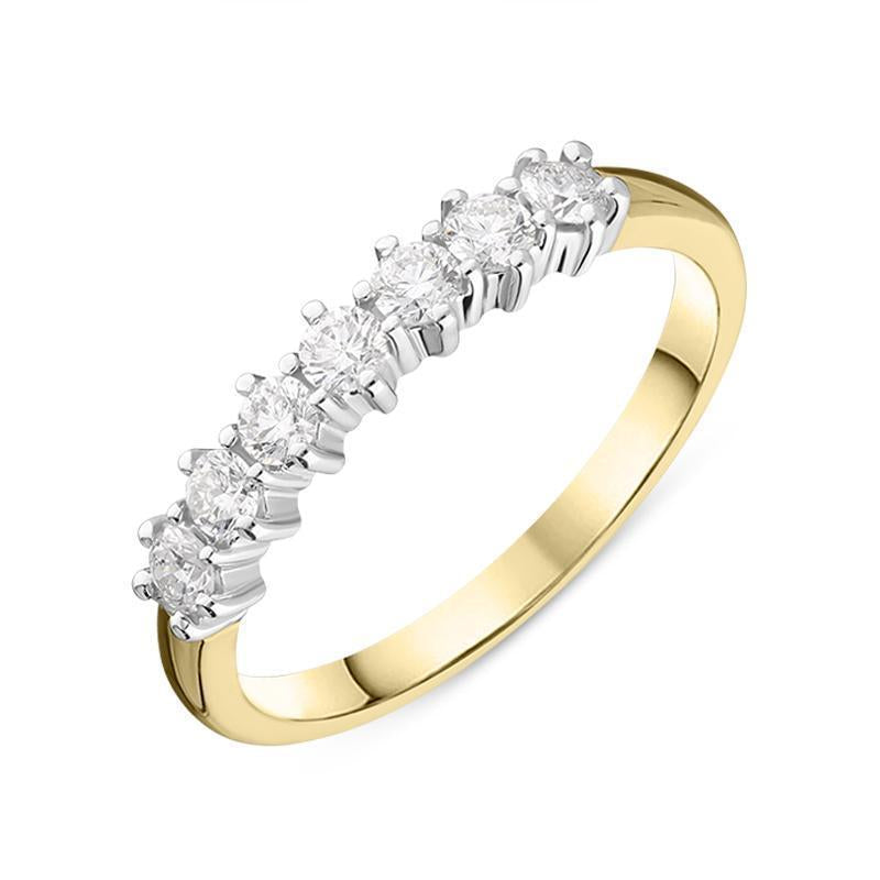 18ct Yellow Gold 0.35ct Diamond Half Eternity Ring FEU-2190