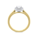 18ct Yellow Gold 0.38ct Diamond Brilliant Cut Halo Ring, FEU-1438. 