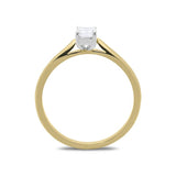 18ct Yellow Gold 0.39ct Diamond Emerald Cut Solitaire Ring, FEU-755.