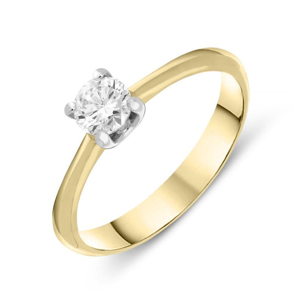 18ct Yellow Gold 0.40ct Diamond Brilliant Cut Solitaire Ring, BLC-028.