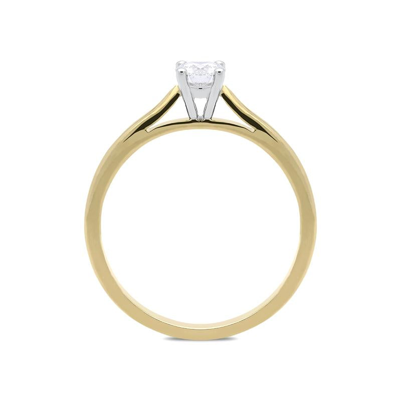 18ct Yellow Gold 0.40ct Diamond Brilliant Cut Solitaire Ring, FEU-749.
