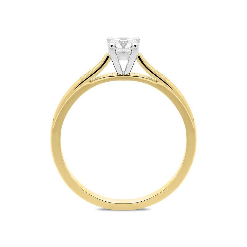18ct Yellow Gold 0.40ct Diamond Brilliant Cut Solitaire Ring, FEU-750. 