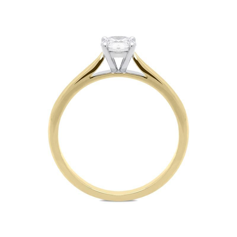 18ct Yellow Gold 0.50ct Diamond Brilliant Cut Solitaire Ring, FEU-1618. 