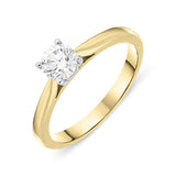 18ct Yellow Gold 0.51ct Diamond Brilliant Cut Solitaire Ring, FEU-1778. 
