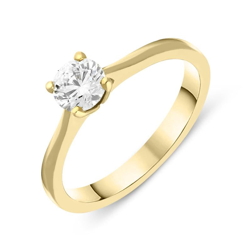 18ct Yellow Gold 0.55ct Diamond Brilliant Cut Solitaire Ring, R566.