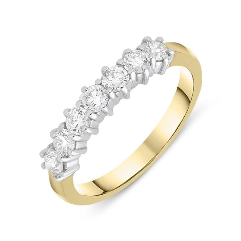 18ct Yellow Gold 0.63ct Diamond Brilliant Cut Half Eternity Ring, FEU-1761.