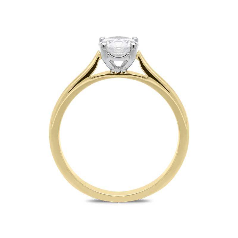 18ct Yellow Gold 0.63ct Diamond Brilliant Cut Solitaire Ring, FEU-1814. 
