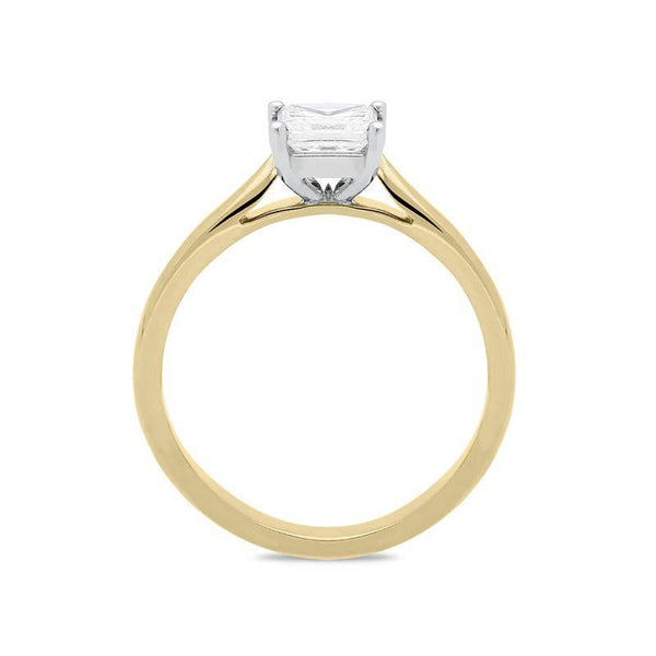 18ct Yellow Gold 0.71ct Diamond Princess Cut Solitaire Ring. FEU-721. 