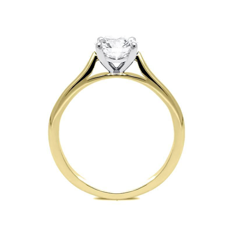 18ct Yellow Gold 0.73ct Diamond Solitaire Ring, FEU-753. 