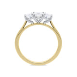 18ct Yellow Gold 1.00ct Diamond Princess Cut Trilogy Ring