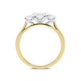 18ct Yellow Gold 1.03ct Diamond Trilogy Ring FEU-1810