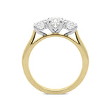 18ct Yellow Gold 1.53ct Diamond Brilliant Cut Trilogy Ring, FEU-1769.