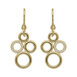 18ct Yellow Gold 0.14ct Diamond Circle Bubble Earrings STC-047