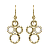 18ct Yellow Gold 0.14ct Diamond Circle Bubble Earrings STC-047