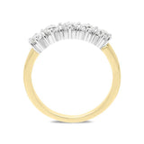 18ct Yellow Gold Diamond Claw Set Half Eternity Ring, FEU-1750.