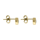 18ct Yellow Gold Diamond Solitaire Satin Stud Earrings, E237.