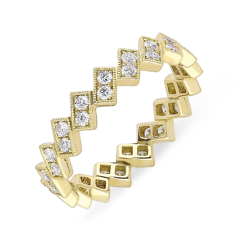 18ct Yellow Gold Diamond Stacking Ring, R02115.